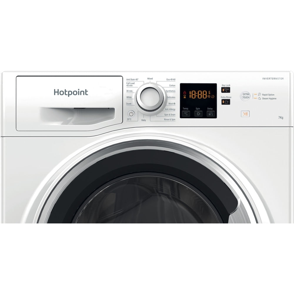 Hotpoint NSWE7469WSUK Washing Machine, 7kg, 1400 Spin, White, A Rated