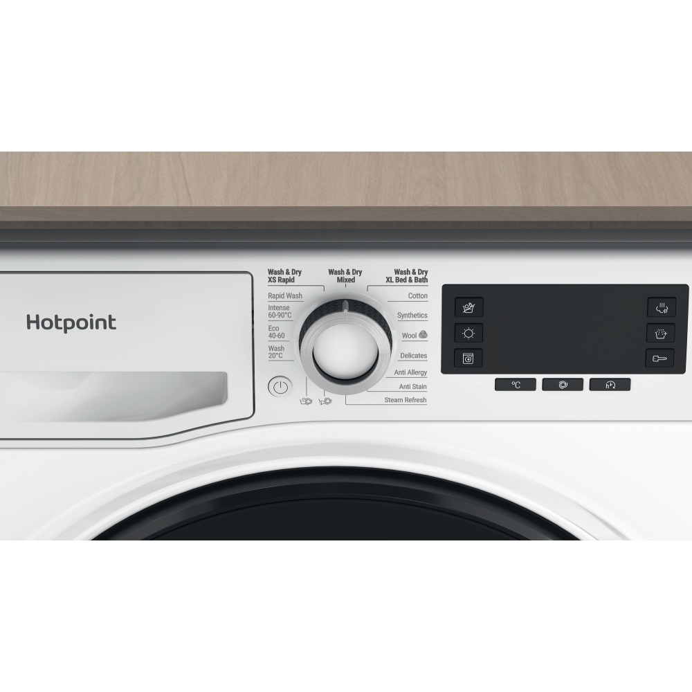 Hotpoint NDD 86448 WDA UK Washer Dryer, 8kg/6kg, 1400 Spin, White, C Rated