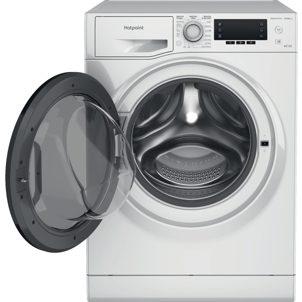 Hotpoint NDD 86448 WDA UK Washer Dryer, 8kg/6kg, 1400 Spin, White, C Rated