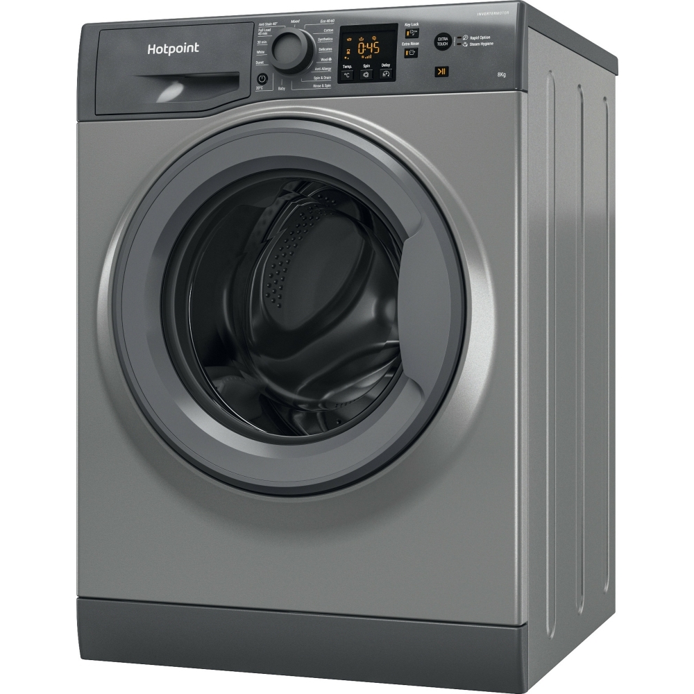 Hotpoint NSWM 846 GG UK Washing Machine, 8kg, 1400 Spin, Grey, A Rated