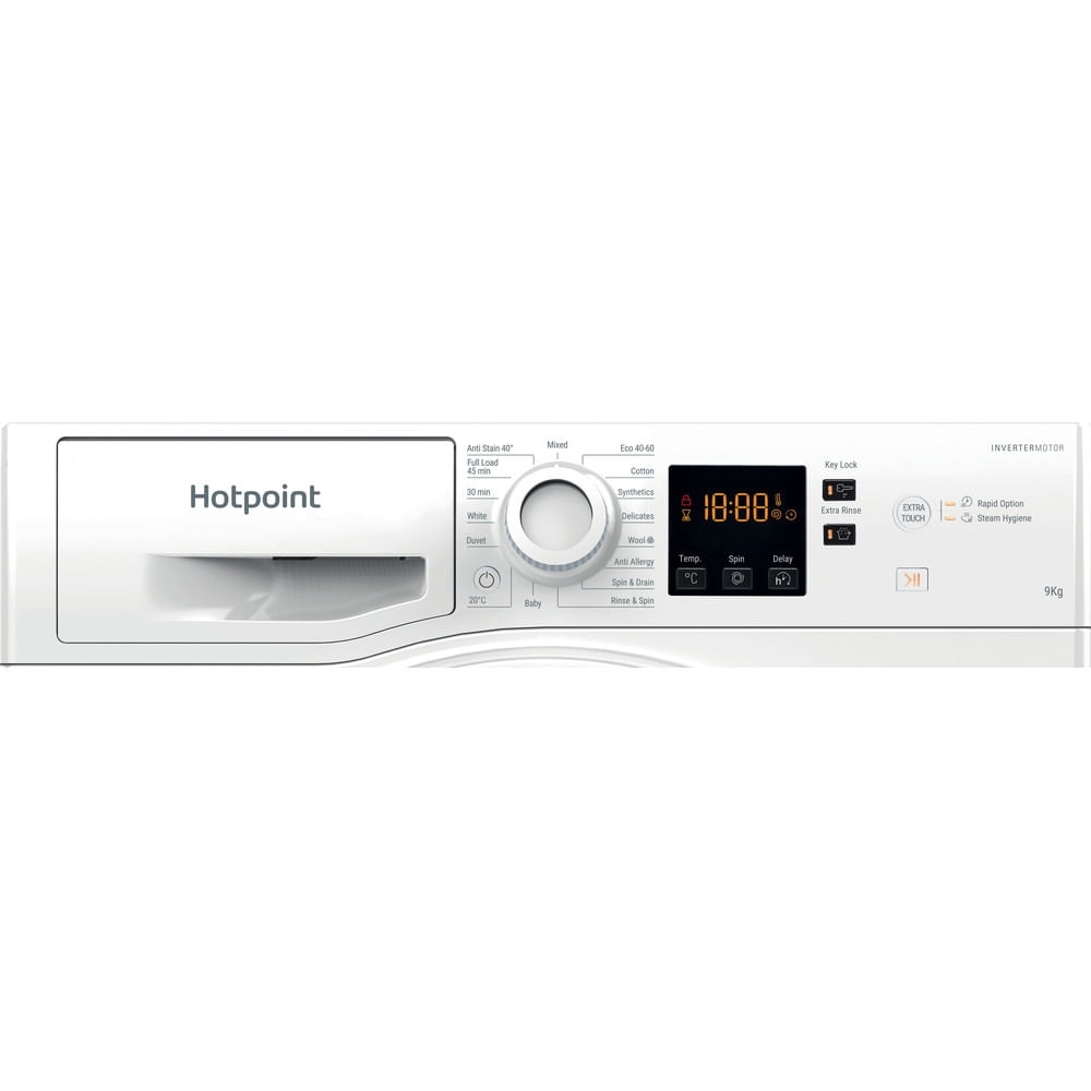 Hotpoint NSWF946WUK Washing Machine, 9kg, 1400 Spin, White, A Rated