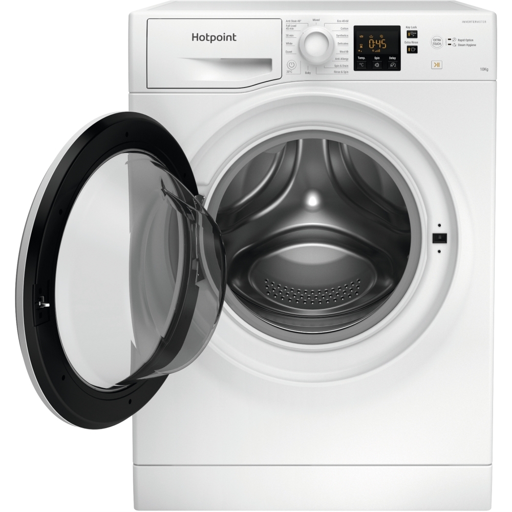 Hotpoint NSWM1046WUK Washing Machine, 10kg, 1400 Spin, White, A Rated