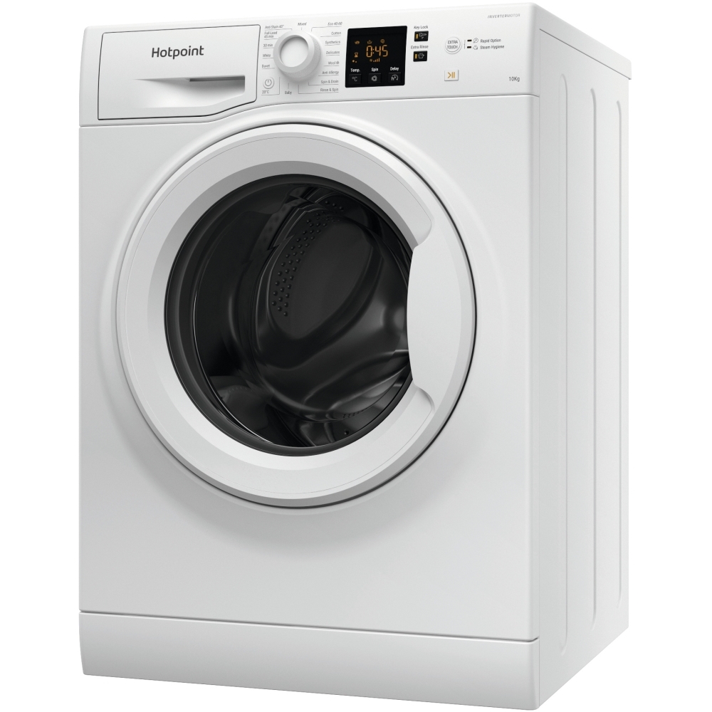 Hotpoint NSWM1046WUK Washing Machine, 10kg, 1400 Spin, White, A Rated