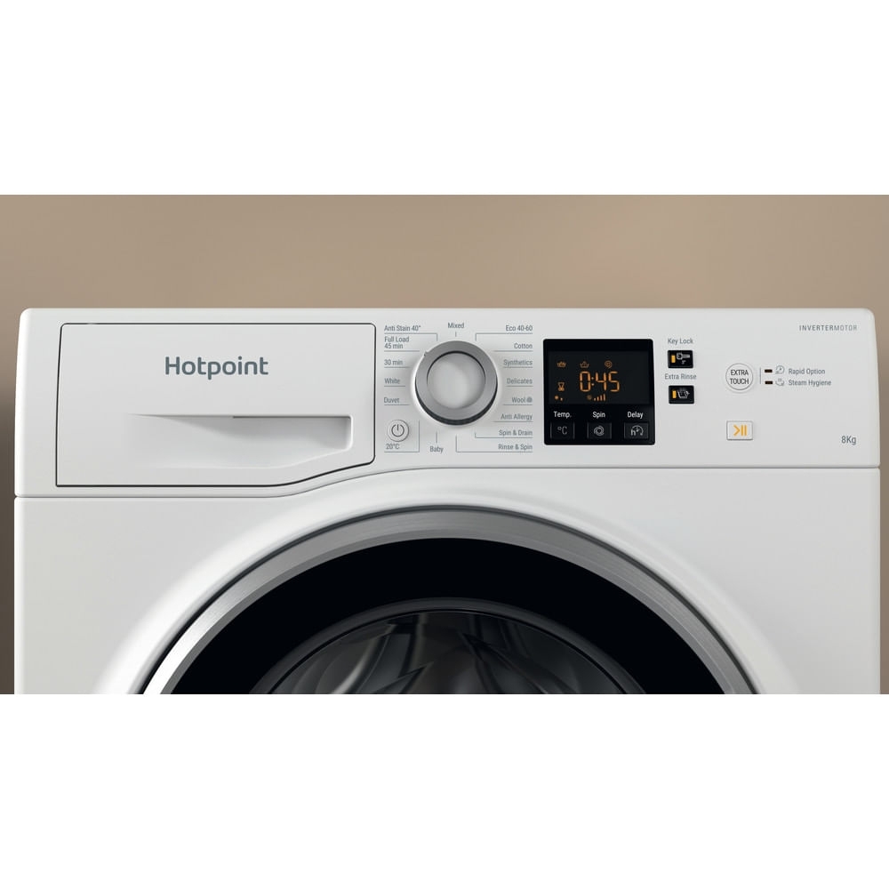 Hotpoint NSWE846WSUK Washing Machine, 8kg, 1300 Spin, White, A Rated