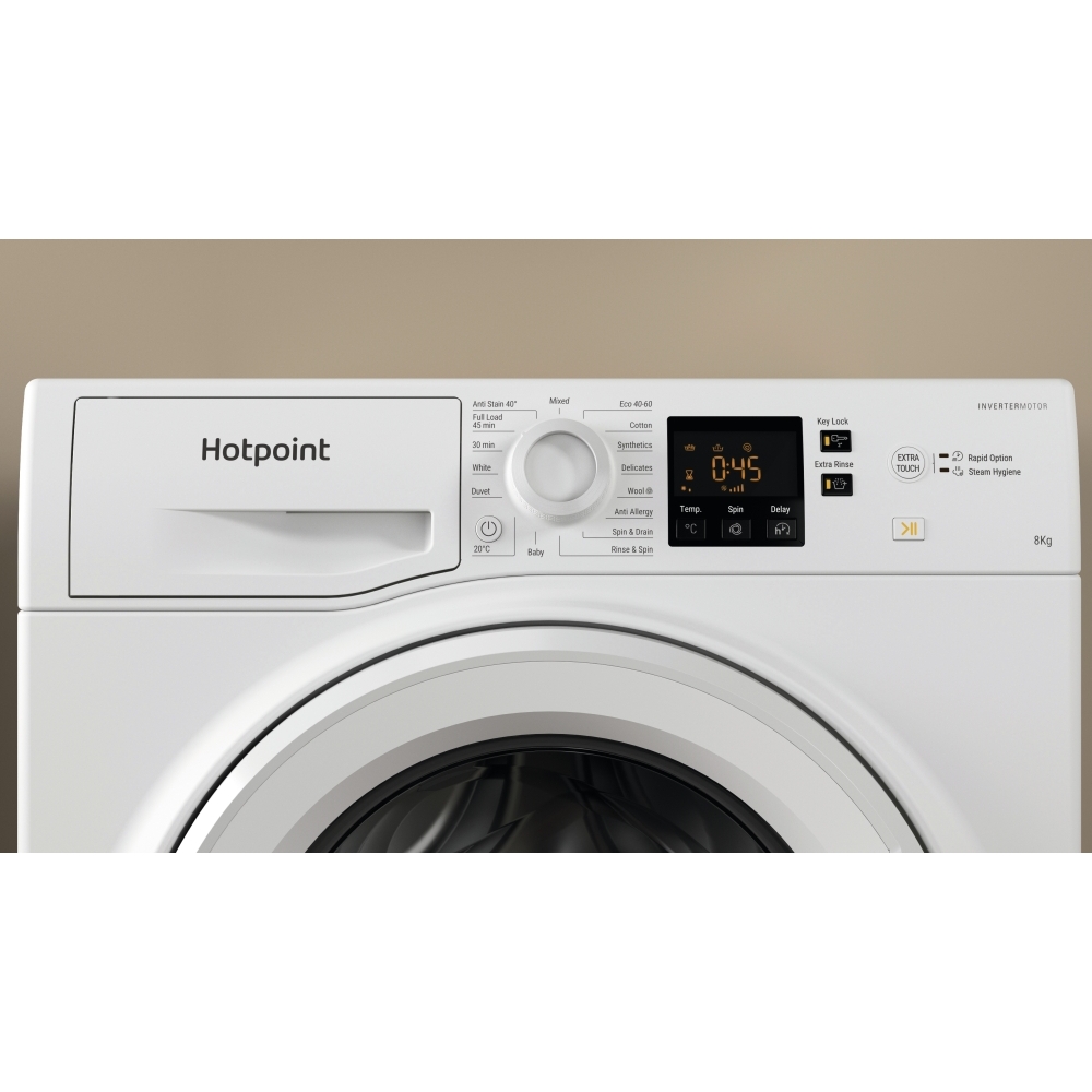 Hotpoint NSWM 946 W UK Washing Machine, 9kg, 1400 Spin, White, A Rated