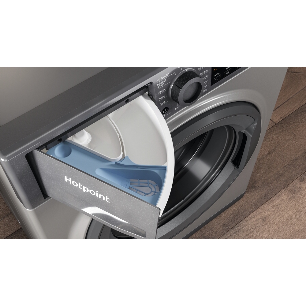 Hotpoint NSWM 946 GG UK Washing Machine, 9kg, 1400 Spin, Grey, A Rated