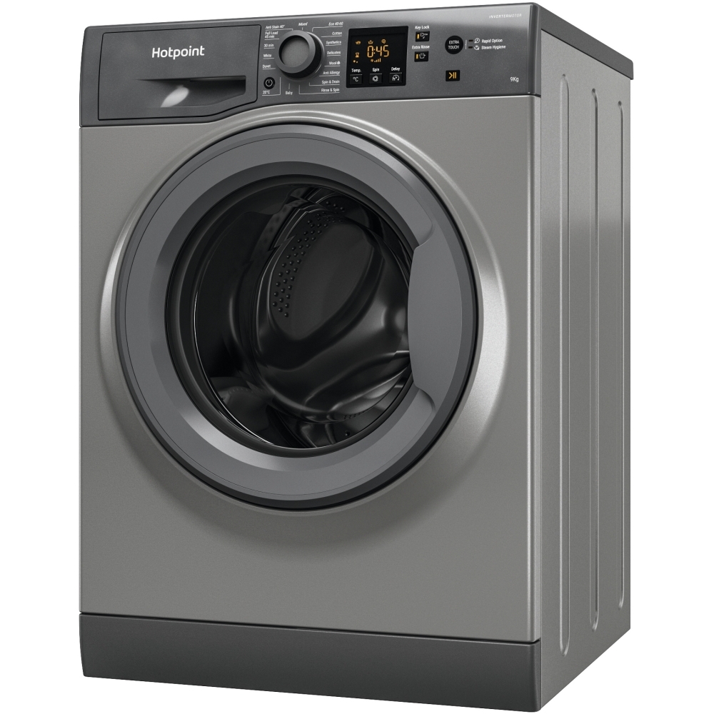 Hotpoint NSWM 946 GG UK Washing Machine, 9kg, 1400 Spin, Grey, A Rated