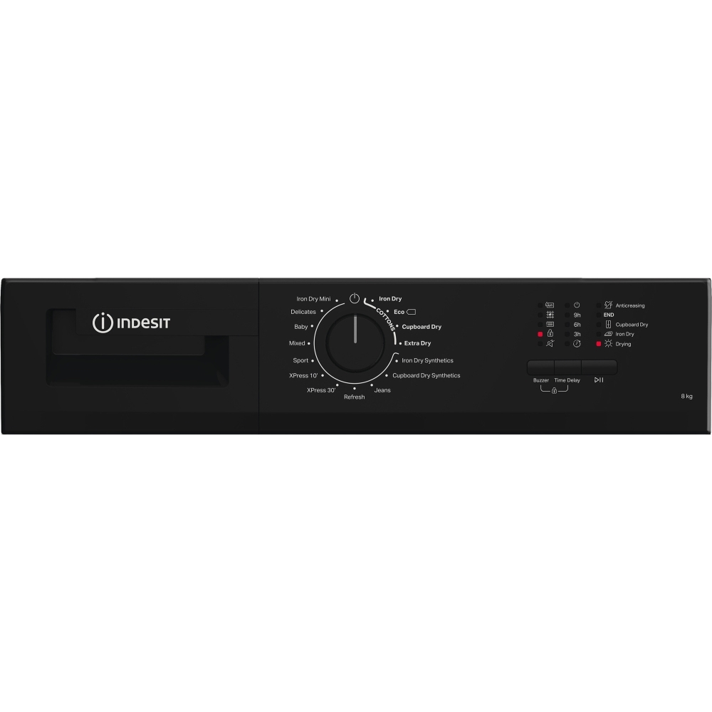 Indesit C YD C82 BBGL UK Condenser Tumble Dryer, 8kg, Black, B Rated