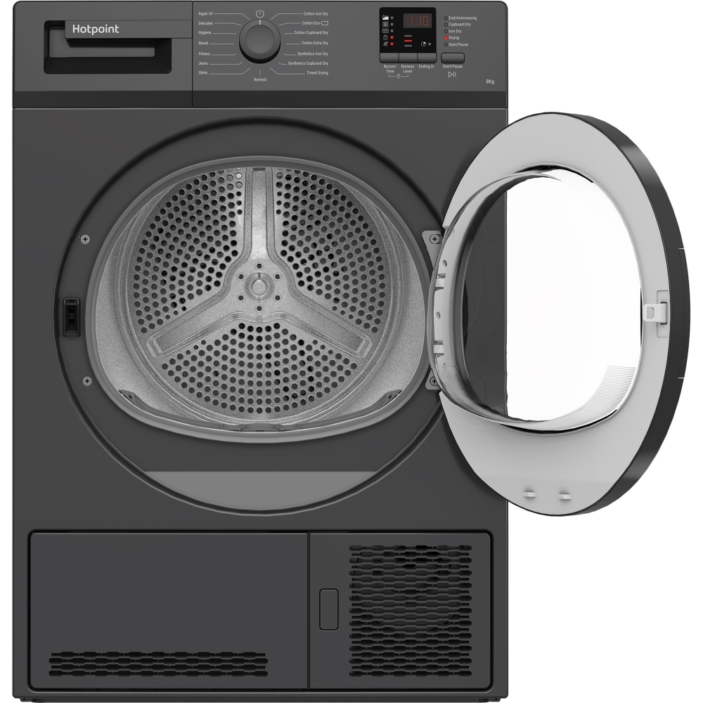Hotpoint C HD C82 GGGD UK Condenser Tumble Dryer, 8kg, Grey, B Rated