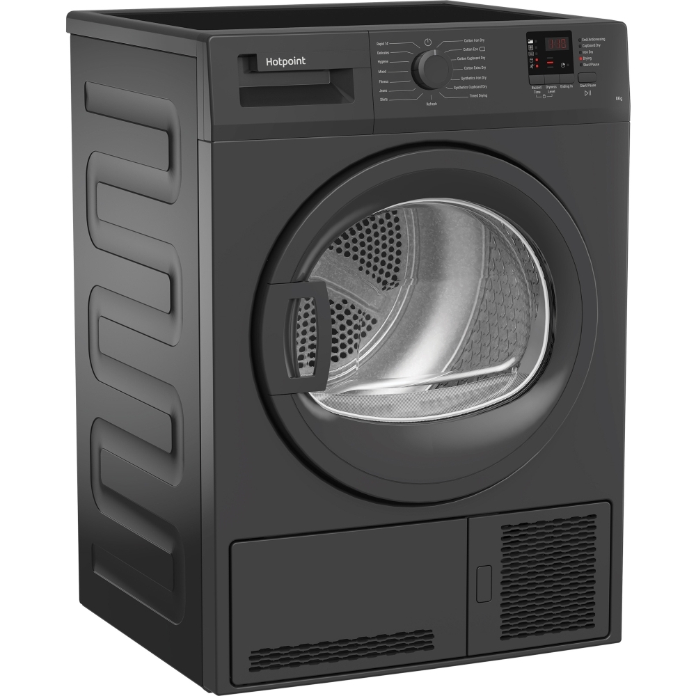 Hotpoint C HD C82 GGGD UK Condenser Tumble Dryer, 8kg, Grey, B Rated
