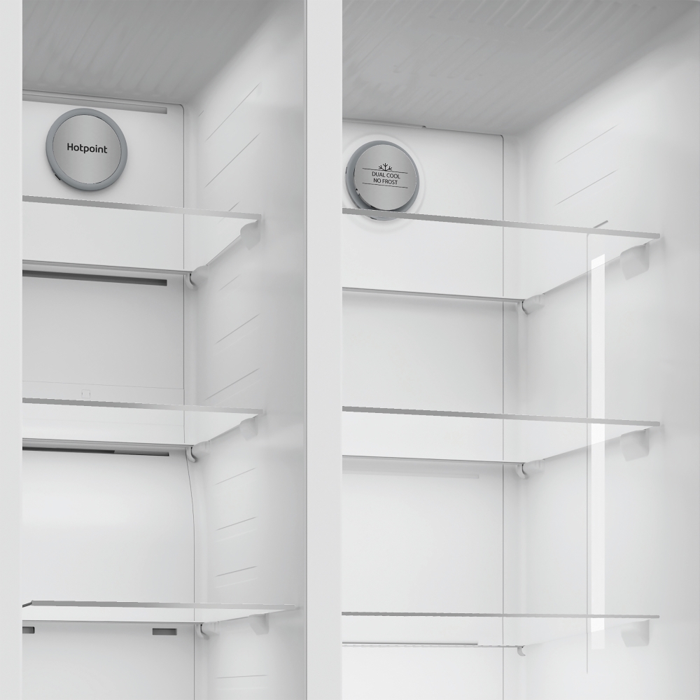 Hotpoint HPG2 6583W XP4UK American Fridge Freezer, Silver, E Rated,  Non-Plumbed
