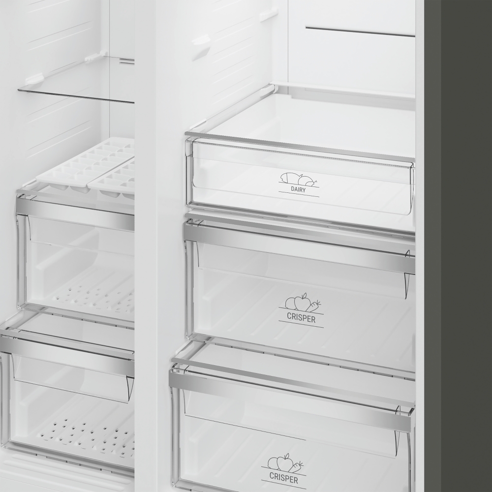 Hotpoint HPG2 6583W XP4UK American Fridge Freezer, Silver, E Rated,  Non-Plumbed