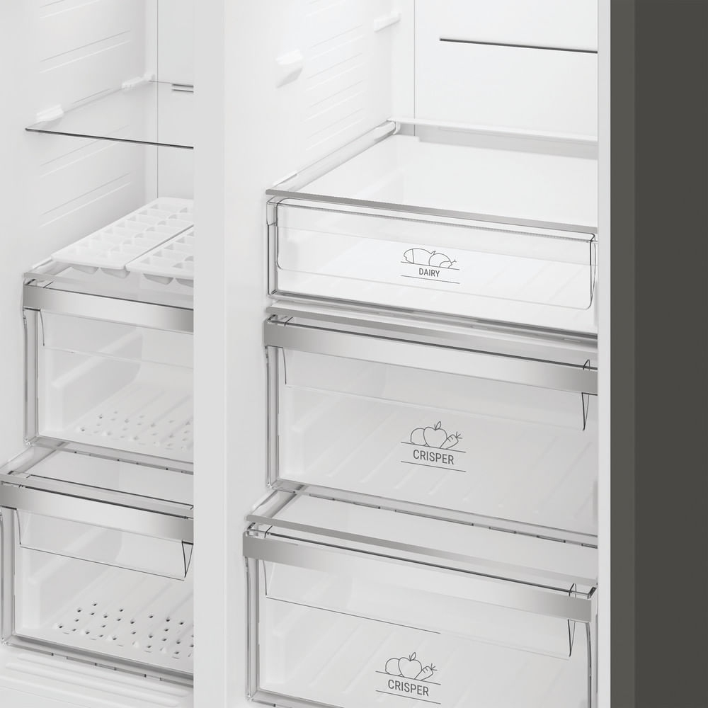 Hotpoint HPG2 6583W XP4UK American Fridge Freezer, Silver, E Rated,  Non-Plumbed