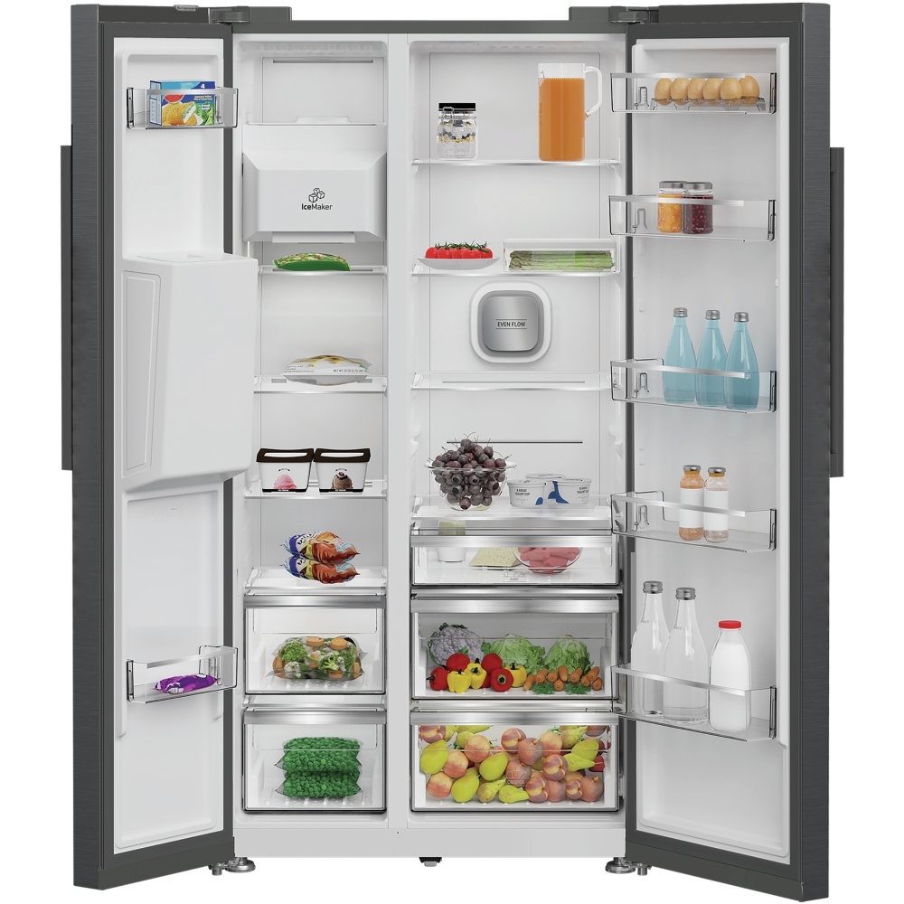 Hotpoint HPG2 6574W XBR5UK American Fridge Freezer,  Plumbed, Grey, D Rated