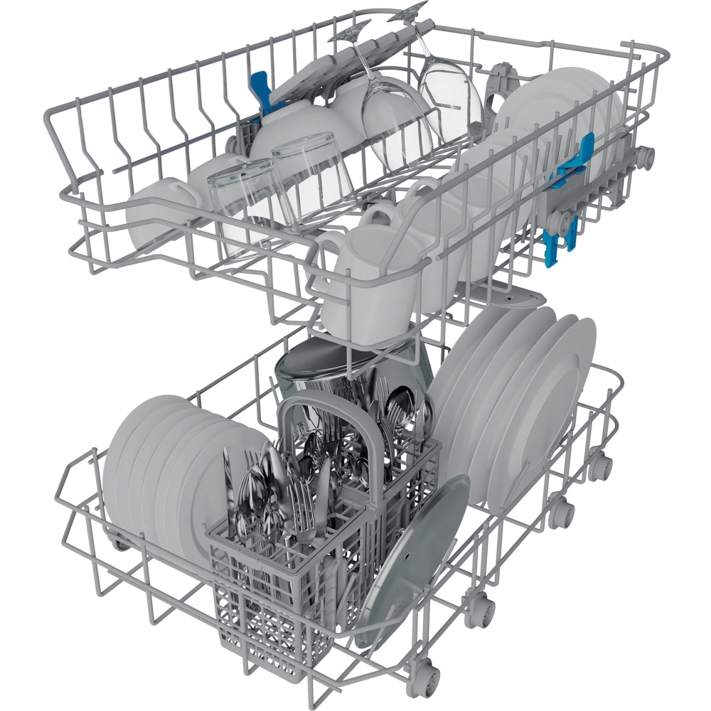 Indesit IN2ID10CS80UK Fully Integrated Slimline Dishwasher, 10 Place Settings, D Rated
