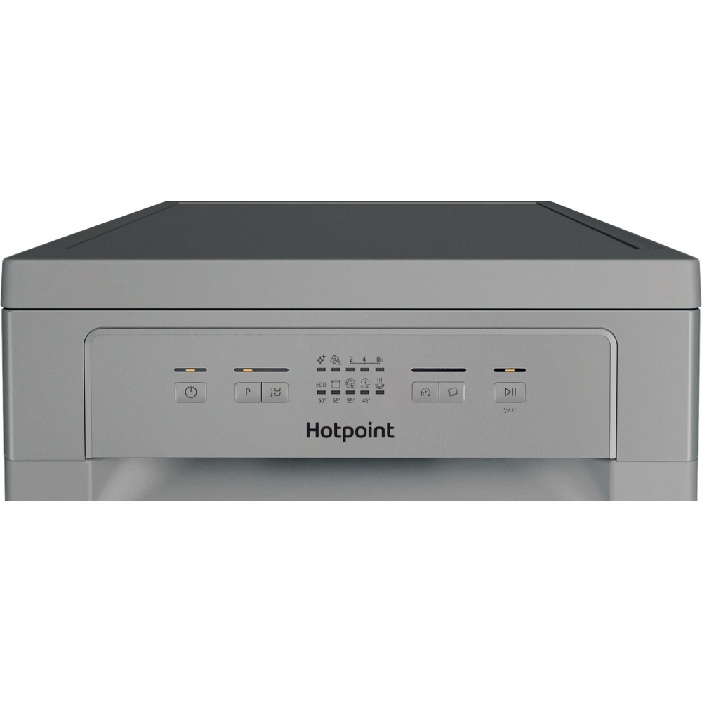 Hotpoint HP2FE10CS90SUK Slimline Dishwasher, 10 Place Settings, Silver, E Rated