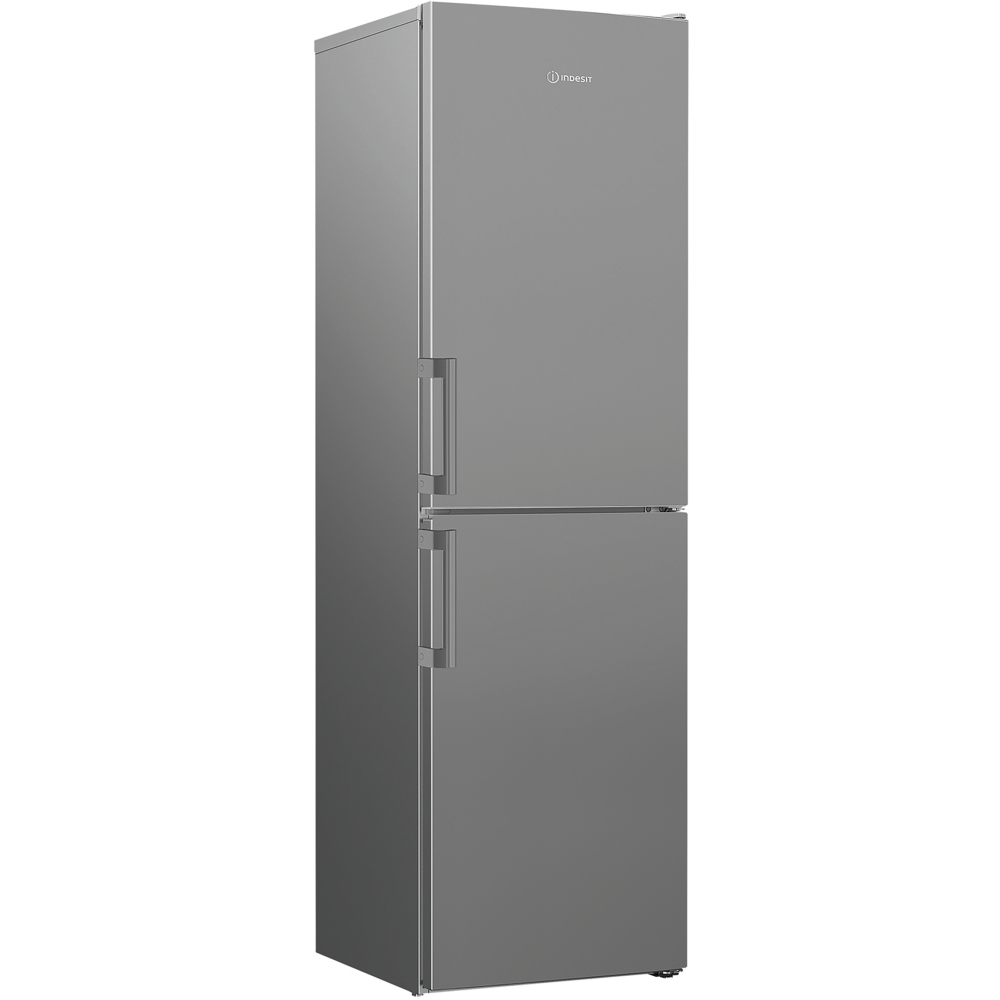 Indesit IKNH 1261 S4UK No Frost Fridge Freezer, 50/50, Silver, E Rated