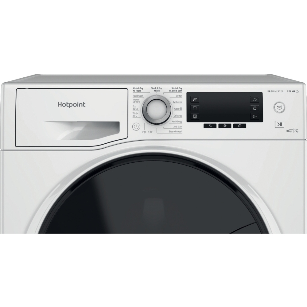 Hotpoint NDD 10748 DA UK Washer Dryer, 10kg/7kg, 1400 Spin, White, C Rated