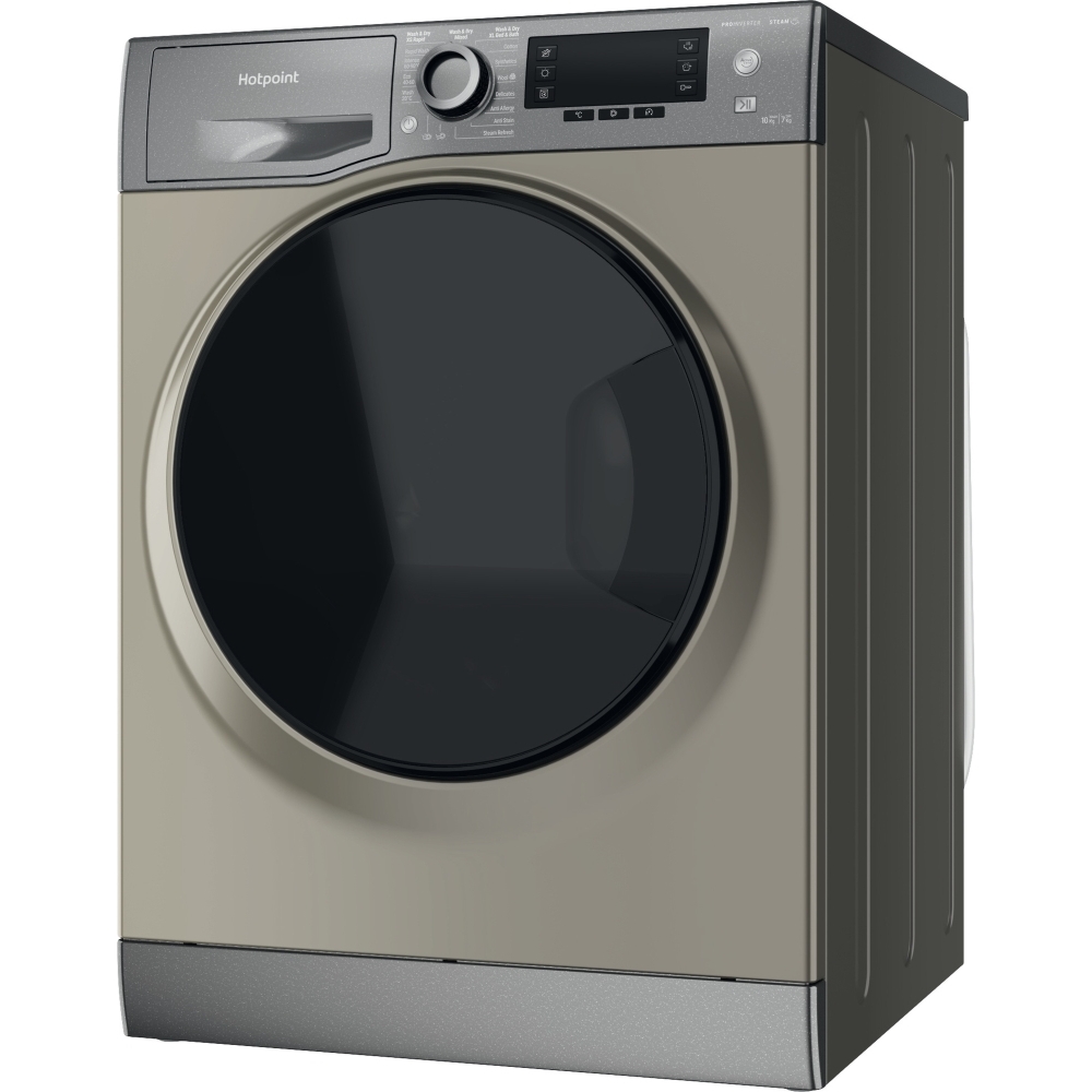 Hotpoint NDD 10748 GDA UK Washer Dryer, 10kg/7kg, 1400 Spin, Grey, C Rated
