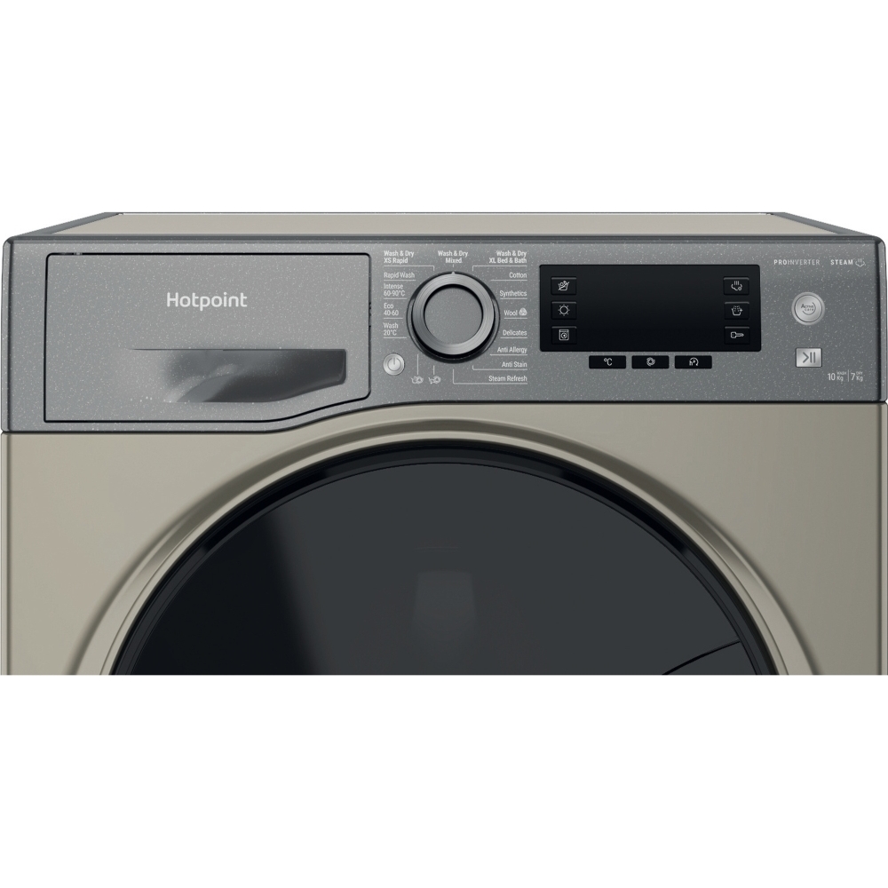 Hotpoint NDD 10748 GDA UK Washer Dryer, 10kg/7kg, 1400 Spin, Grey, C Rated