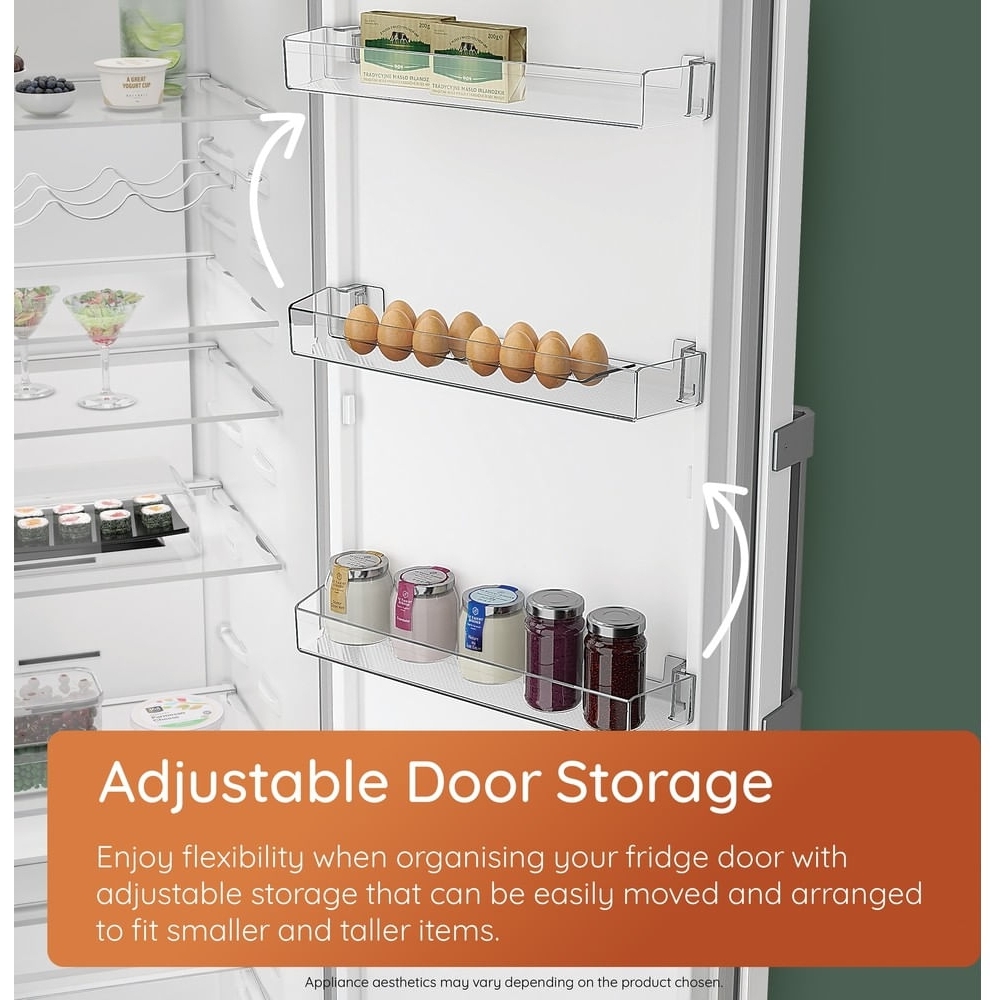 Hotpoint HPKH1262B4UK No Frost Integrated Fridge Freezer, Sliding Hinge, 50/50, White, E Rated