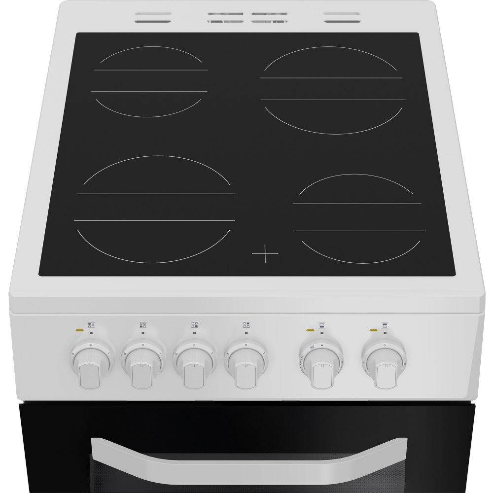 Hotpoint HTE5VCW Ceramic Electric Cooker with Separate Grill, White, A Rated