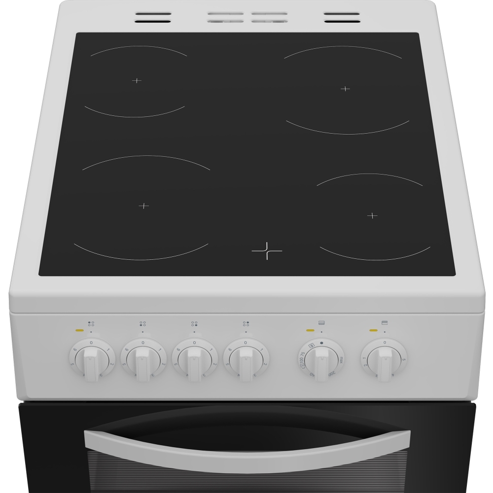 Indesit ITE5VMW Ceramic Electric Cooker with Separate Grill, White, A Rated