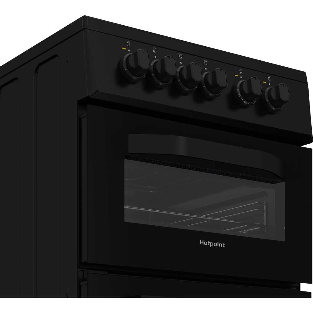 Hotpoint HTE5VCB Ceramic Electric Cooker with Separate Grill, Black, A Rated