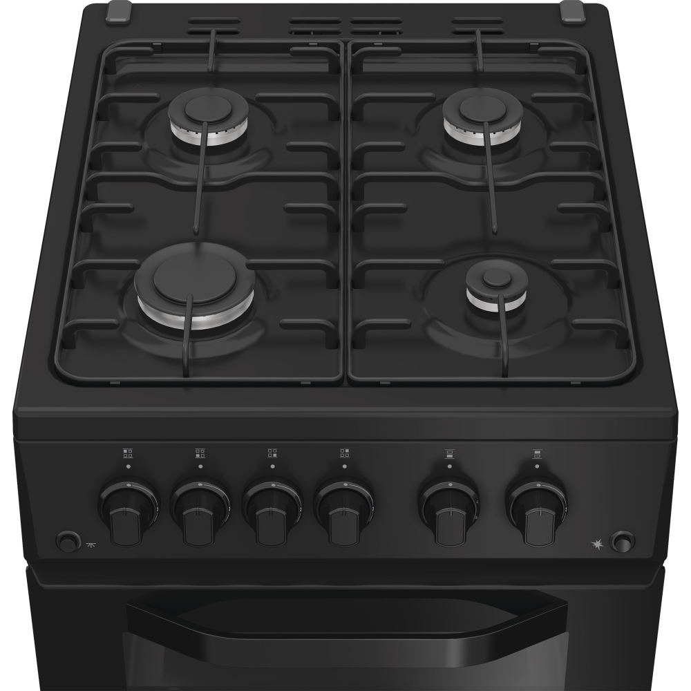 Hotpoint HTG5GCB Gas Cooker with Separate Grill, Black, A+ Rated