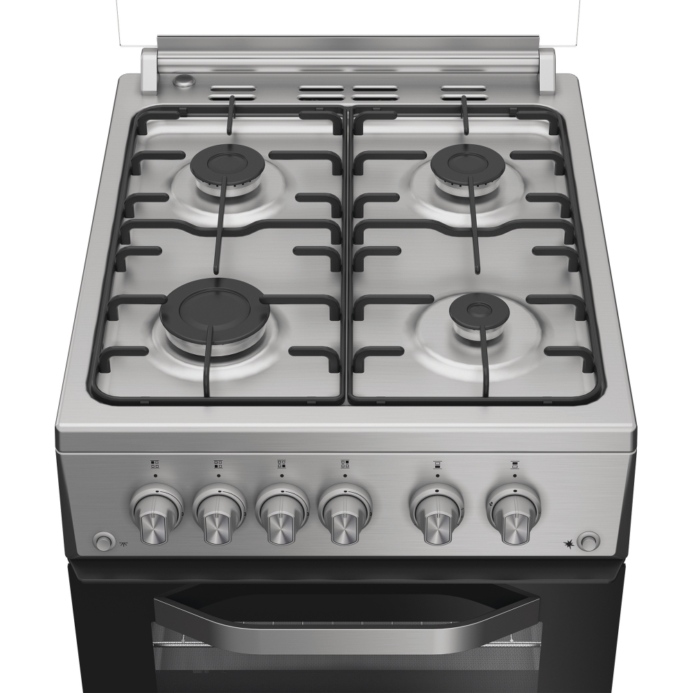 Hotpoint HDG5GDCX Gas Cooker with Double Oven, Stainless Steel, A+ Rated