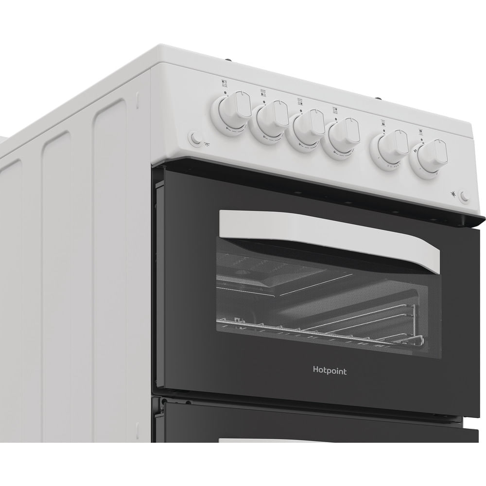 Hotpoint HDG5GCW Gas Cooker with Double Oven, White, A+ Rated
