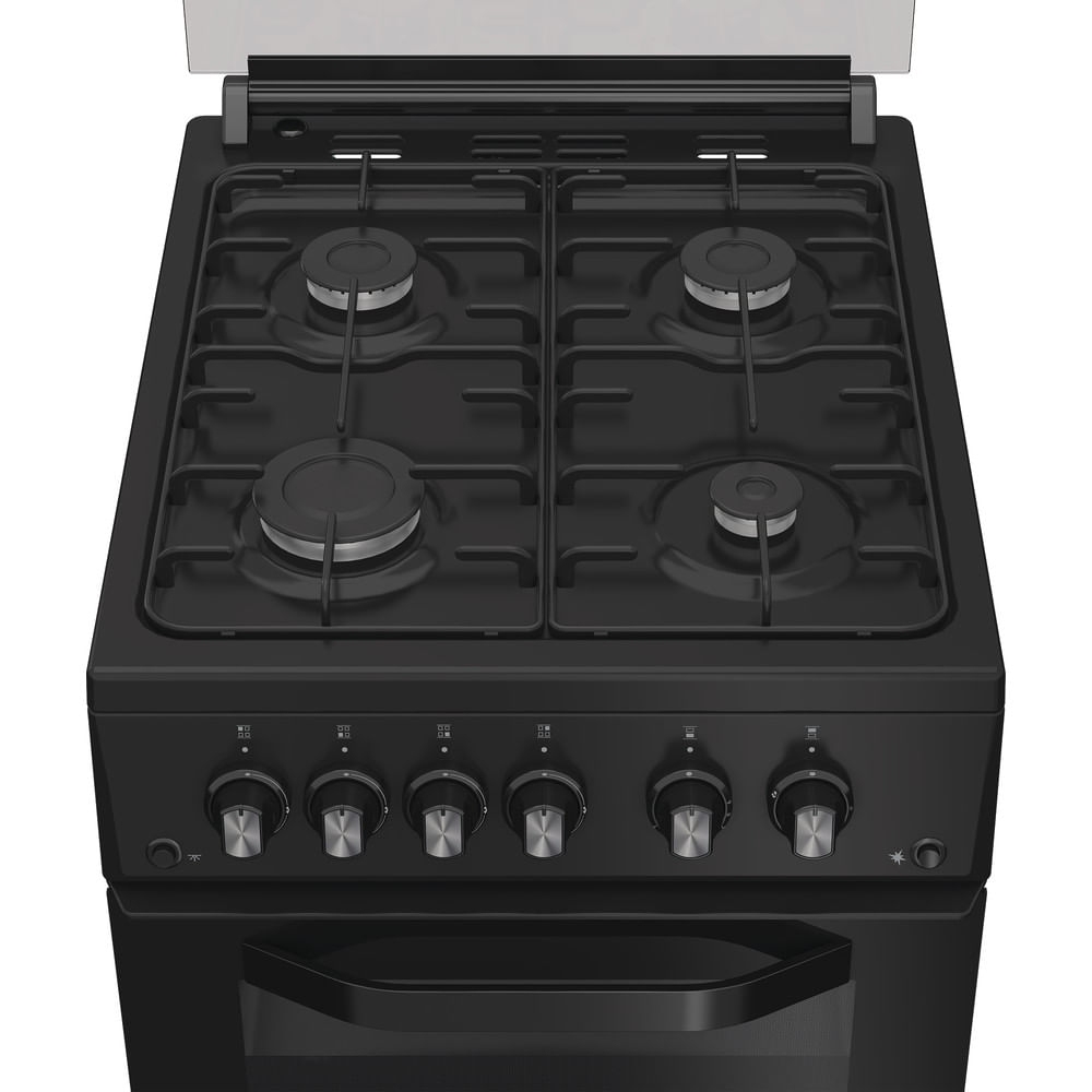 Hotpoint HDG5GCB Gas Cooker with Double Oven, Black, A+ Rated