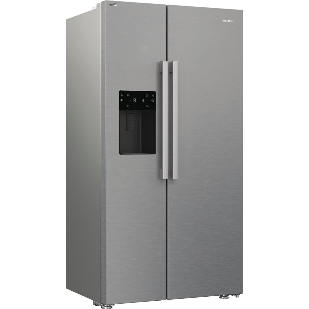 Hotpoint HPG2 6573W XP4UK American Fridge Freezer,  Plumbed, Silver, E Rated