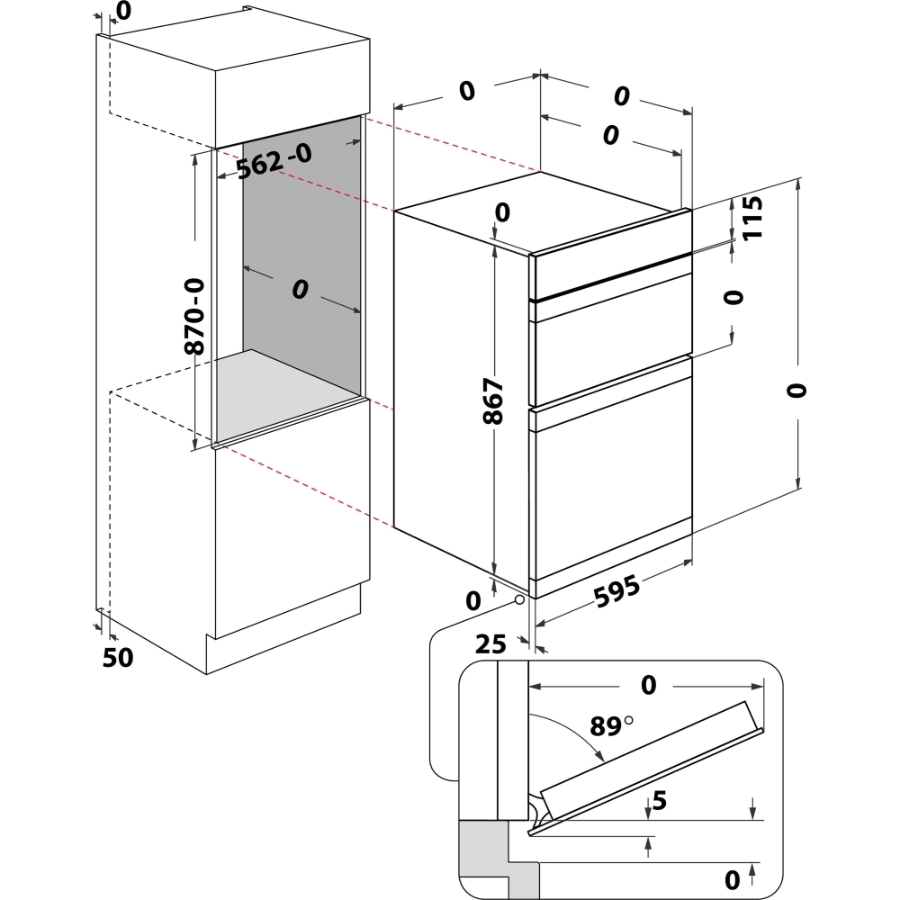 Hotpoint DIH 10D W Built-In Electric Double Oven, White, A Rated