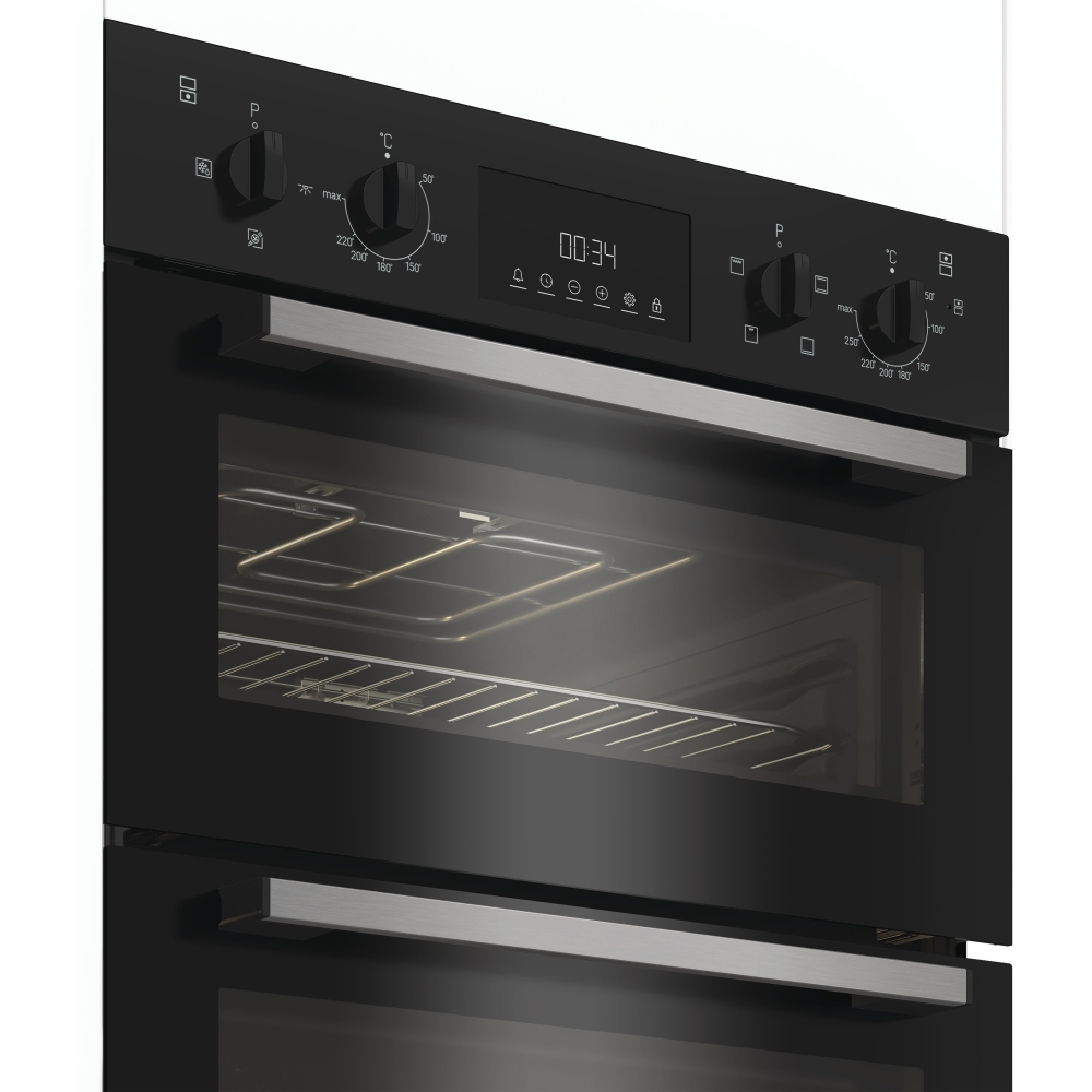 Indesit DII 10D B Built-In Electric Double Oven, Black, A Rated