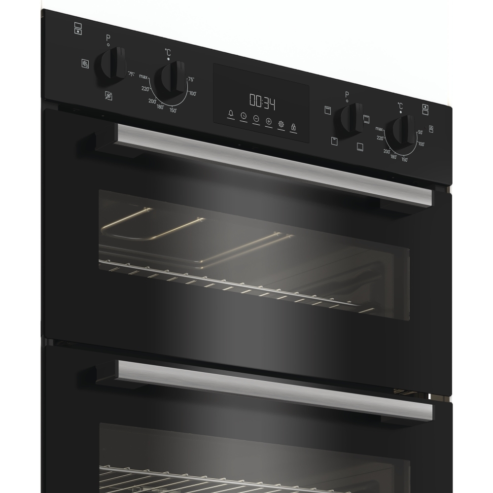 Indesit DUI 10D B Built-Under Electric Double Oven, Black, A Rated