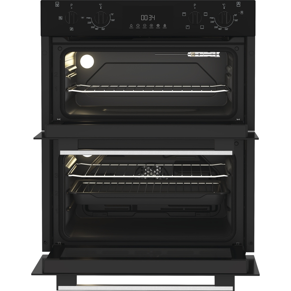 Indesit DUI 10D B Built-Under Electric Double Oven, Black, A Rated
