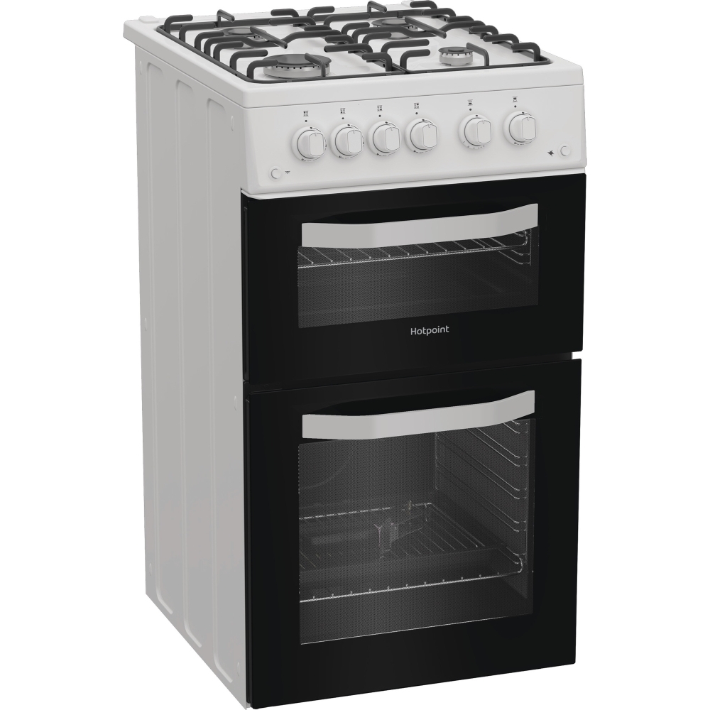 Hotpoint HTG5GCW Gas Cooker with Separate Grill, White, A+ Rated