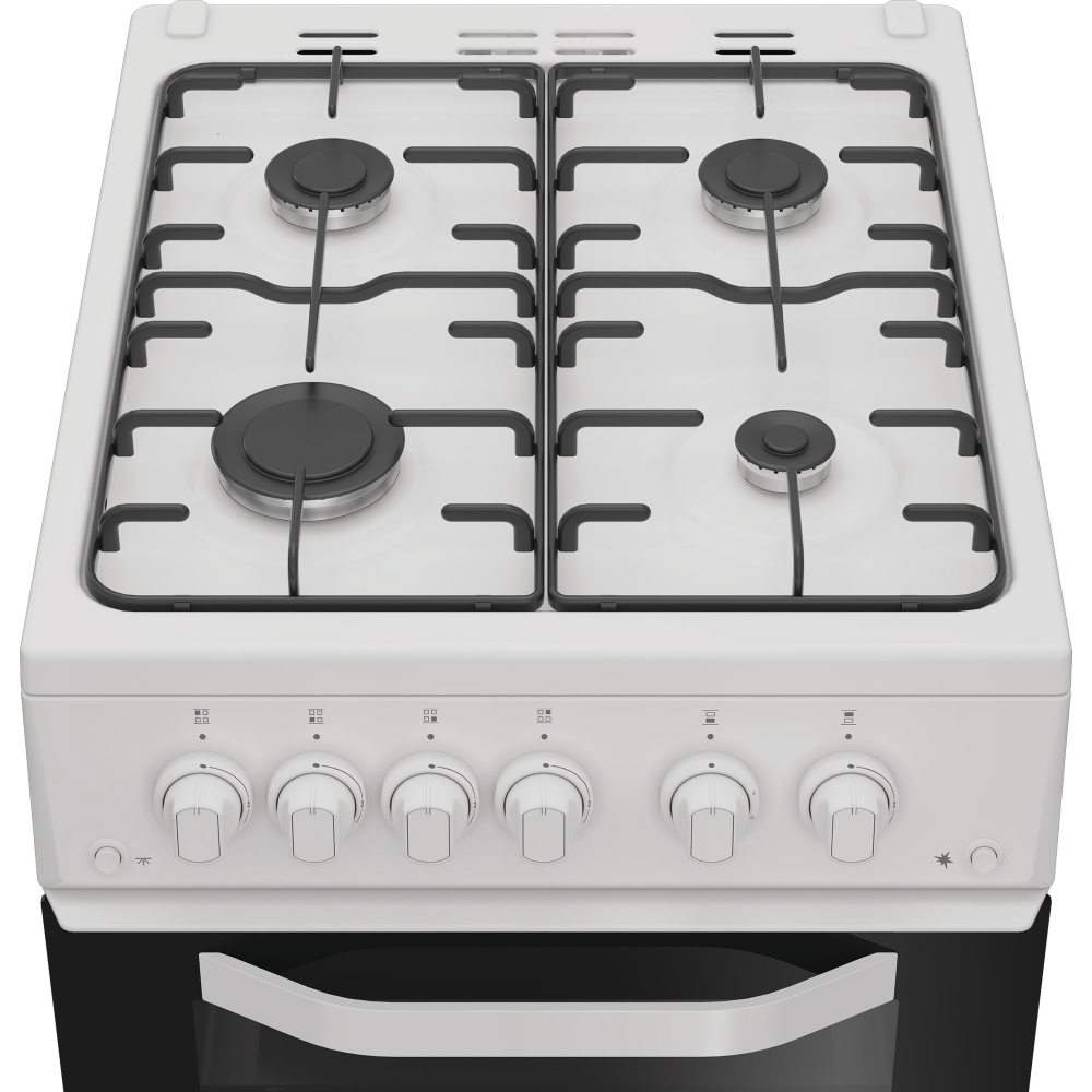 Hotpoint HTG5GCW Gas Cooker with Separate Grill, White, A+ Rated