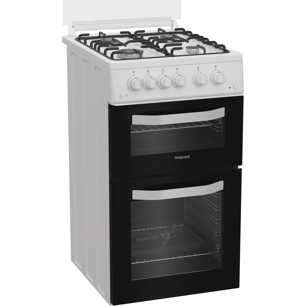 Hotpoint HTG5GCWL Gas Cooker with Separate Grill, White, A+ Rated