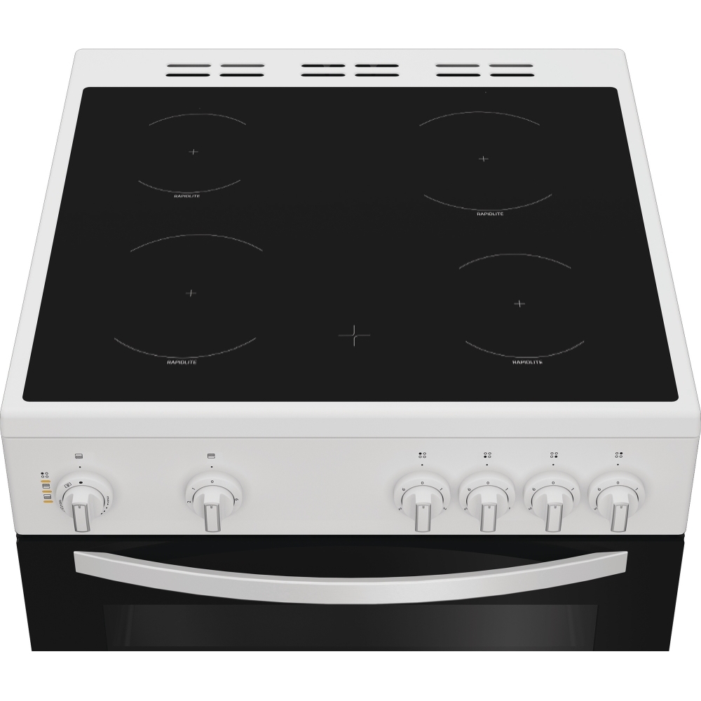 Indesit ITE6VMW Ceramic Electric Cooker with Separate Grill, White, A Rated