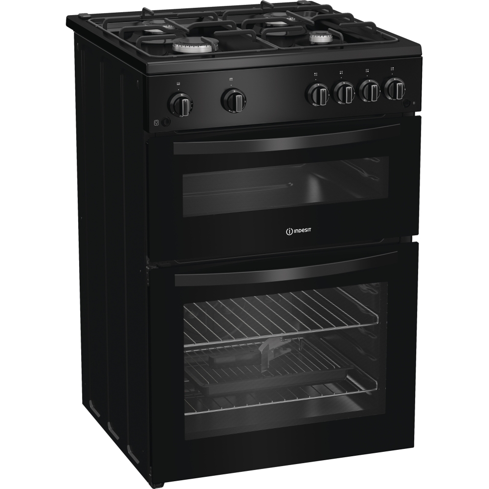 Indesit ITG6GB Gas Cooker with Separate Grill, Black, A+ Rated