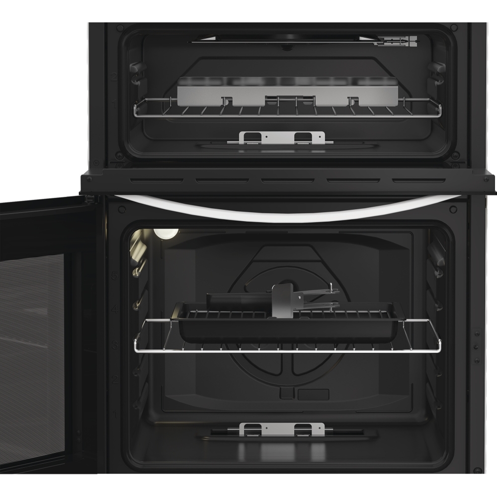 Indesit IDG6GW Gas Cooker with Double Oven, White, A+ Rated