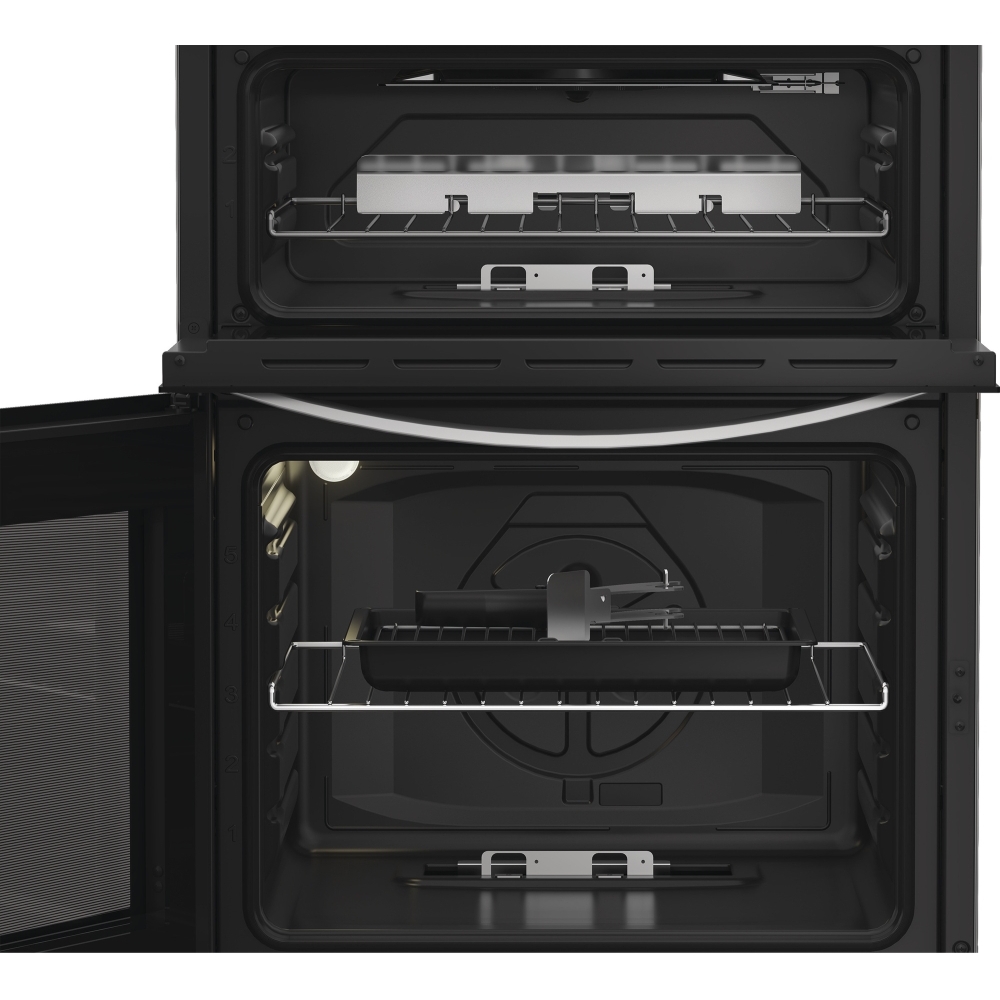 Indesit IDG6GS Gas Cooker with Double Oven, Silver, A+ Rated