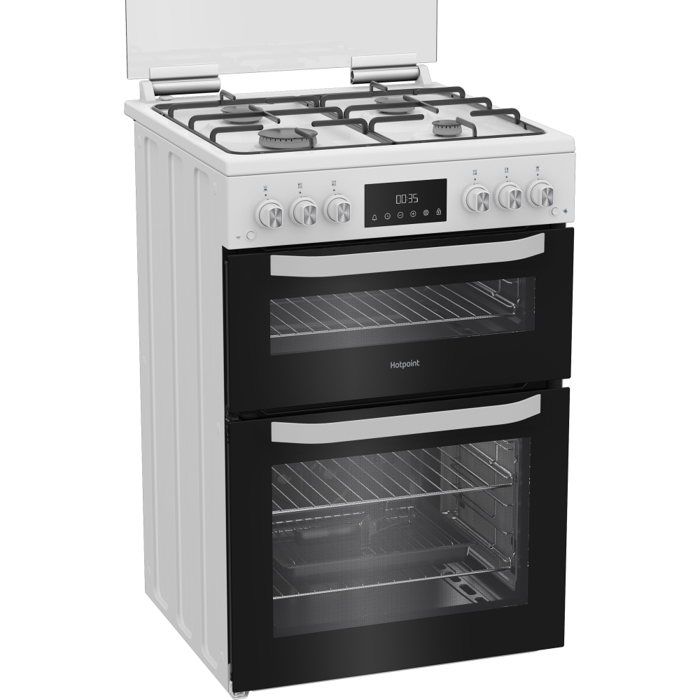 Hotpoint HTG6GDCW Gas Cooker with Separate Grill, White, A+ Rated