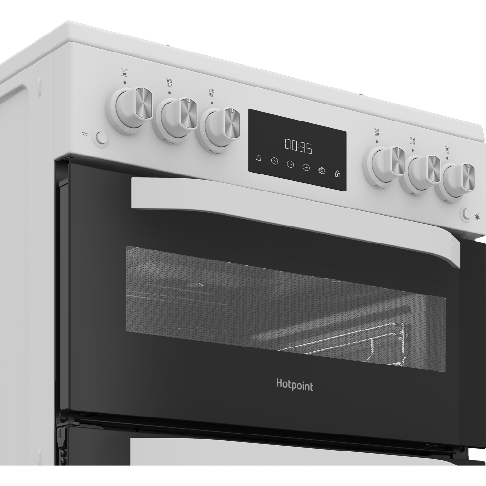 Hotpoint HTG6GDCW Gas Cooker with Separate Grill, White, A+ Rated
