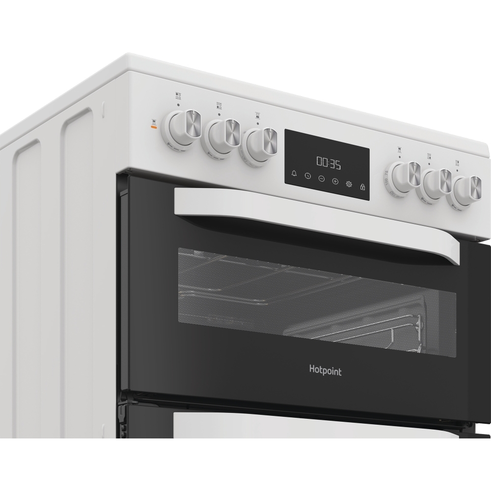 Hotpoint HDD6GDC2W Dual Fuel Cooker with Double Oven, White, A Rated