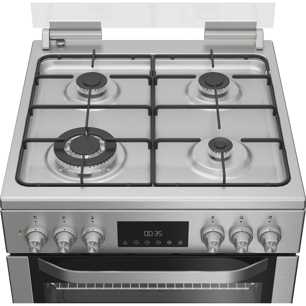 Hotpoint HDD6GDC2WX Dual Fuel Cooker with Double Oven, Stainless Steel, A Rated