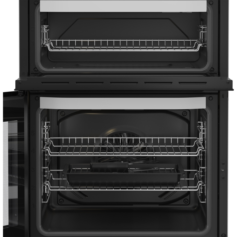 Hotpoint HDE6VDW Ceramic Electric Cooker with Double Oven, White, A Rated