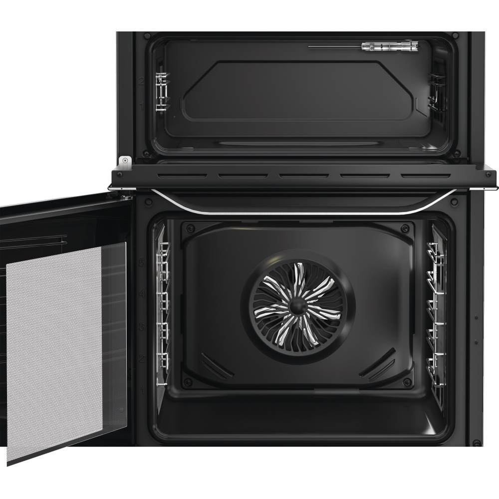 Hotpoint HDE6VDCASX Ceramic Electric Cooker with Double Oven, Stainless Steel, A Rated